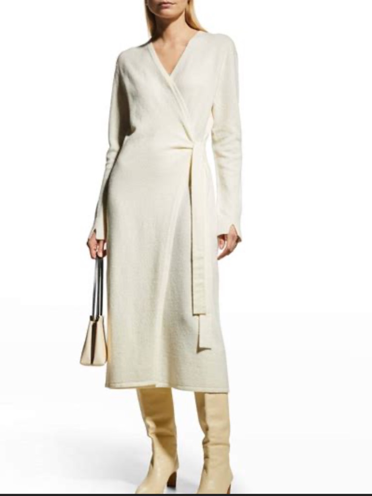 Faux Wrap Dress Celia Rag & Bone Ivory Wool Blend Euc Worn Twice Us Xl